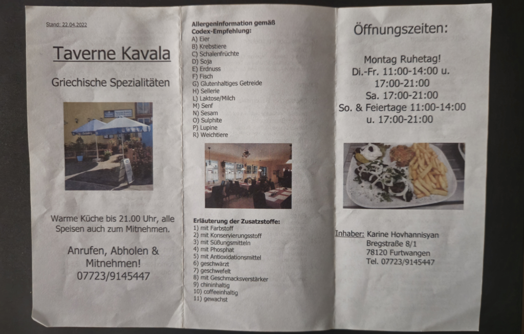 Alter Flyer Außenansicht